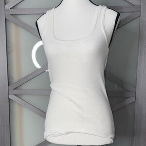 Michael Stars White Ribbed Tank Top